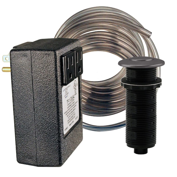 Westbrass Sink Deck Disposal Air Switch with Flush Button and Dual Outlet Box, Matte Black ASB-2B3-62 - main